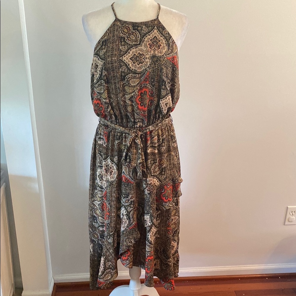 Express Multicolor Patterned Halter Dress